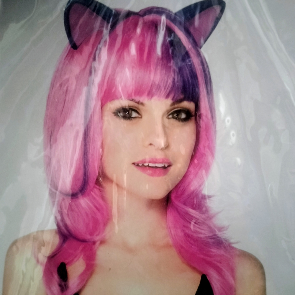 Halloween Leg Avenue Pink and Purple Cheshire Cat Festival Cosplay Costume Wig - Picture 2 of 4
